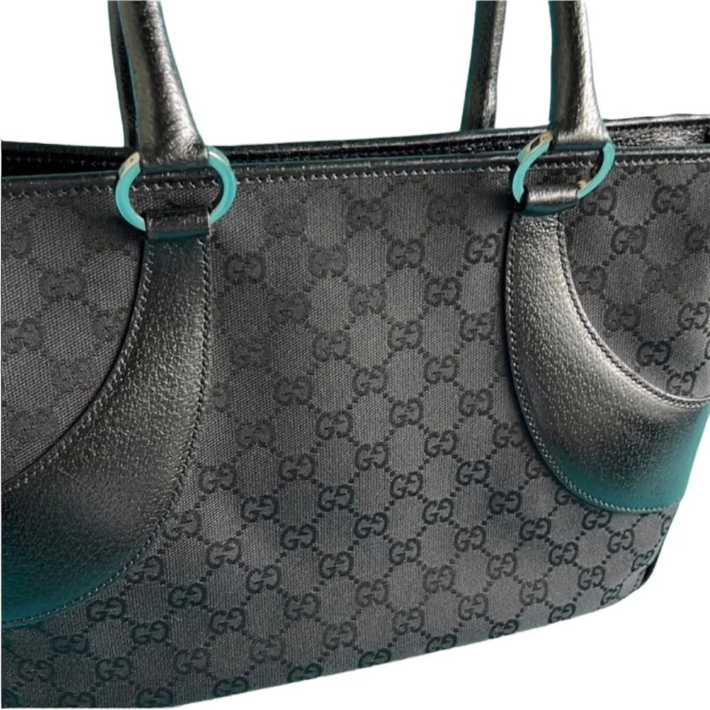 Gucci Satchel Shoulder Bag Black Limited Edition Rare Like New GG Vintage - Picture 7 of 16